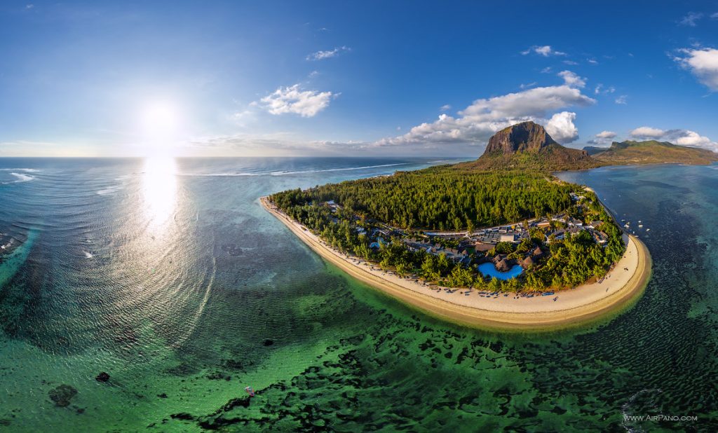 Mauritius volcanic mountains and gorges landscape